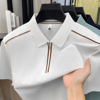 夏季新款男士纯色短袖Polo衫商务休闲翻领新疆棉轻薄透气男装