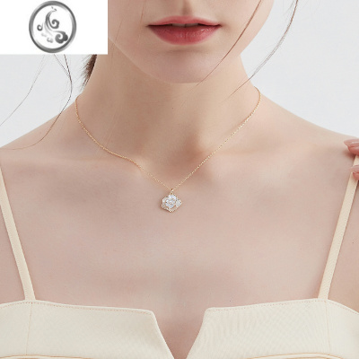 JiMi山茶花项链女925银银2023年新款小香风颈链轻奢小众高级感锁骨链