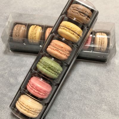 6粒透明盒装法式马卡龙甜点6粒60g/24粒240红西式生日蛋糕点休闲零食礼盒