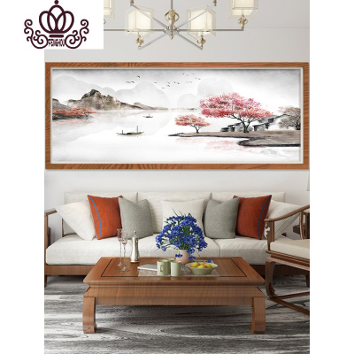 封后2020年新款十字绣线绣2019客厅卧室简约现代风景山水画自己绣手工棉线满绣-220*90cm中格3股线