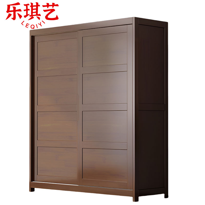 乐琪艺 实木衣柜 胡桃色 1400*600*2100mm 台