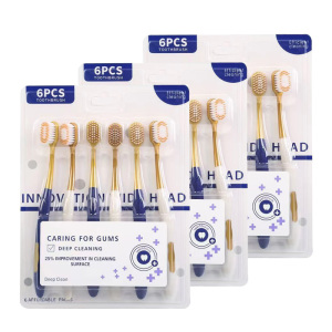 山姆超市同款牙刷宽头软毛密丝护龈6支装超细家庭男女士