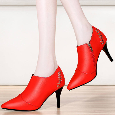 高跟鞋细跟尖头鞋深口单鞋女2017秋季新款韩版女鞋OL通勤工作女鞋子