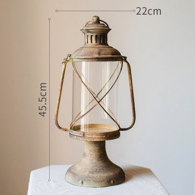 家柏饰(CORATED)欧式复古铁艺烛台 风灯油灯小提灯 装饰摆件花园杂货道具 怀旧风灯D