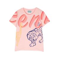 高田贤三(Kenzo)女孩圆领短袖棉95氨纶5运动卫衣套头衫女童休闲印