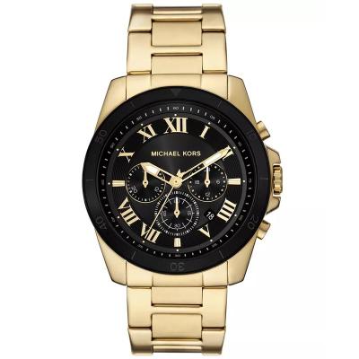 Michael Kors 男表 男士经典黑盘金色不锈钢腕表 多功能计时防水手表 送男友