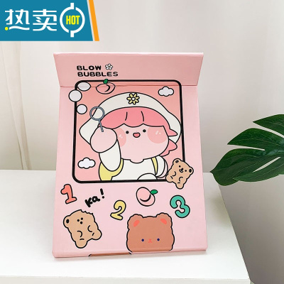 敬平ins风家用化妆镜学生少女心便携桌面折叠镜子高清梳妆镜女 桃子女孩 [破损包赔]便携式用镜