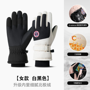 匹牧 HX218-白色-女款 保暖手套 防水三层保温棉可触屏抗风 2双 单位:双