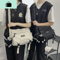 男士单肩包日系潮牌大容量斜挎包男女韩版ins百搭街头潮流邮差包NEW LAKE