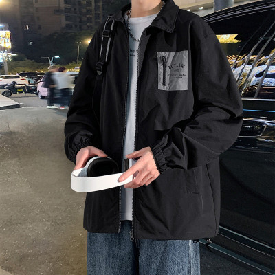 [3件8.5折110.4元,叠加优惠券]唐狮外套男夹克外套男男士外套男潮流立领口袋撞色休闲外套男式夹克