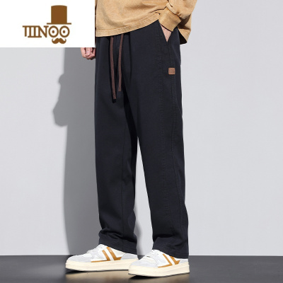 YANXU秋季新款男士休闲长裤美式潮牌工装裤子宽松直筒裤潮流百搭阔腿裤