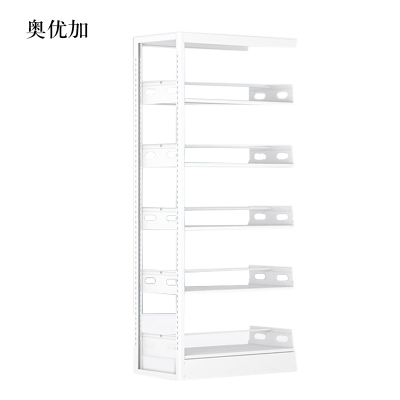奥优加图书馆书架阅览室货架资料档案架钢制书架单面五层副架