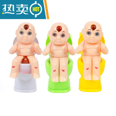 创意LY人体构造模型拼装玩具骷髅整蛊解压医学器官内脏拼接潮玩真智力喷水马桶娃娃-随机颜色均码仿真玩具