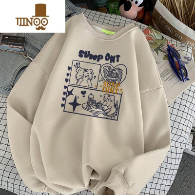 YANXU痞帅炸街卫衣男女生秋季美式潮牌青少年帅气学生宽松无帽上衣服潮