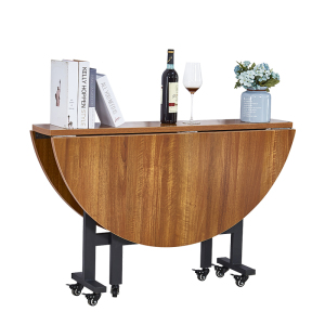 鑫环境 时尚折叠餐桌家用折叠桌可移动折叠餐桌多功能省空间餐厅大圆桌吃饭桌子公司餐厅职员餐桌椅