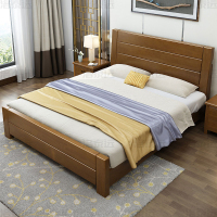 洛泰远 胡桃色实木床单人床宿舍公寓床 1.2米单床含1个床头柜