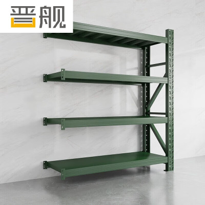 晋舰货架仓储库房储物架军绿色四层副架500kg/层重型200*80*200cm