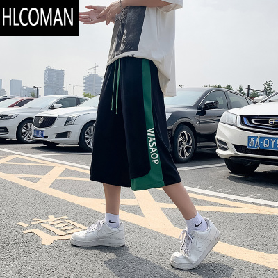 HLCOMAN夏季薄款休闲七分裤男运动ins个性帅气裤子潮牌百搭潮流宽松7短裤