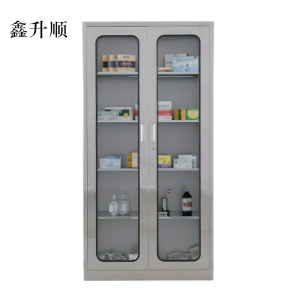 鑫升顺文件柜不锈钢柜子储物柜资料柜档案柜带锁文件柜304通玻文件柜[工厂现做 7天内发货]