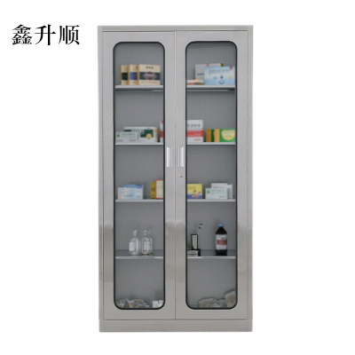 鑫升顺文件柜不锈钢柜子储物柜资料柜档案柜带锁文件柜304通玻文件柜[工厂现做 7天内发货]