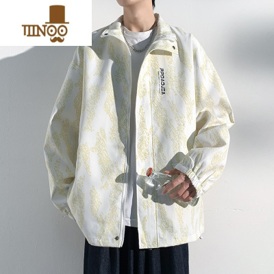 YANXU2023新款男士休闲夹克潮流百搭大码港风宽松冲锋衣男生外套