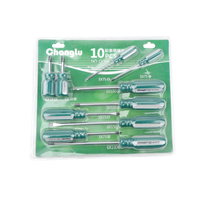 长鹿 10件彩条柄螺丝刀 10PCS
