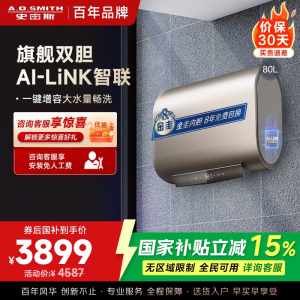 史密斯80升电热水器 家用 双胆扁桶 纤薄黑科技 大屏触控 双擎速热 E80HGDWi一级能效 储水式