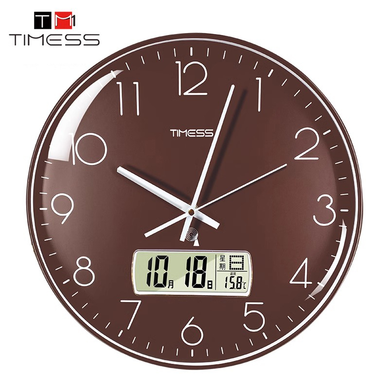 TIMESS电波钟钟表挂钟客厅家用时尚时钟挂墙轻奢装饰大气创意挂表