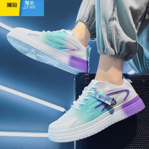 聚范男鞋夏季透气鞋子新款帆布休闲运动平底板鞋男款学生渐变潮鞋