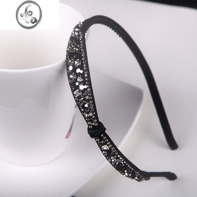 JiMi捷克钻发卡发箍韩国水钻蝴蝶结发夹韩版简约带齿头箍防滑压发发夹