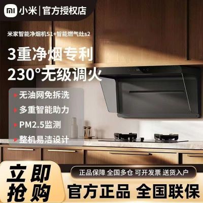 小米(MI)米家抽油烟机净烟机S1 烟灶套装 侧吸智能吸油烟机空气净化变频大吸力油烟机 (S1净烟机+S2定时灶天然气)