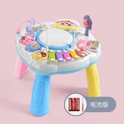 婴儿0-1岁婴幼儿宝宝早教开发智力3个月男孩6女孩玩具12音乐游戏桌-标准版送电池加螺丝刀