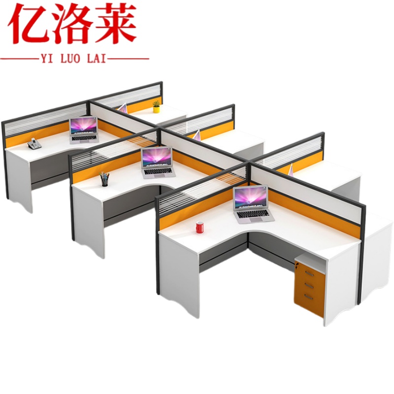 亿洛莱 六人办公桌+柜 420*240*110cm 套
