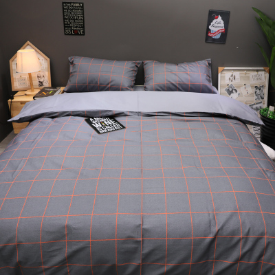 采馨 全棉床品四件套 双人公寓宿舍多件套床单被套枕套 1.5m/1.8m床 套