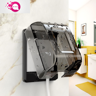 敬平插座保护盖儿童防触电电源防水套插头防护盖浴室卫生间86型开关盒深灰色触电保护