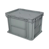 臻远ZY-SNXD-136斜插翻盖物流箱收纳周转箱带盖子 3号箱灰色