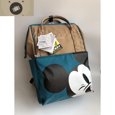 超美配色！！2020春夏新款卡通妈咪包背包女中学生书包旅行双肩包艾狄伊娃卡其拼绿