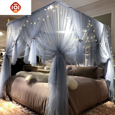 加密加厚新款蚊帐1.8m床双人家用1.5m/1.2米床纹帐公主风落地支架三维工匠