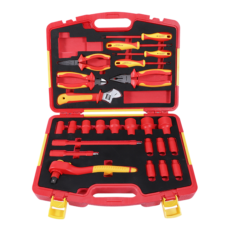 高松takama VDE双色绝缘耐压12.5系列1/2方棘轮套筒工具套装25件套v802025/1套