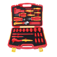 高松takama VDE双色绝缘耐压12.5系列1/2方棘轮套筒工具套装25件套v802025/1套