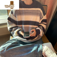 YANXU条纹毛衣慵懒感男韩系风格穿搭针织衫潮牌小众情侣外套