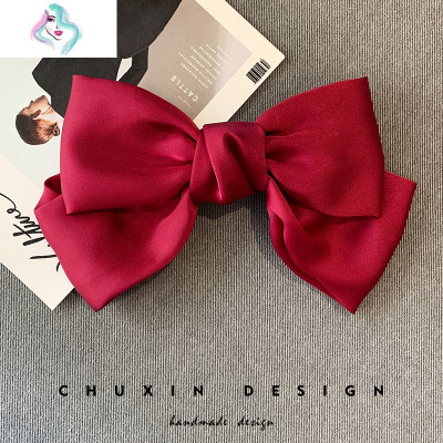 网红超大蝴蝶结发夹甜美少女盘发顶夹气质超仙后脑勺发饰日韩你那么美墨绿