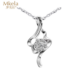 梦克拉   18K金钻石吊坠群镶雪花款 花瓣 花苞 挂坠 金玉良缘