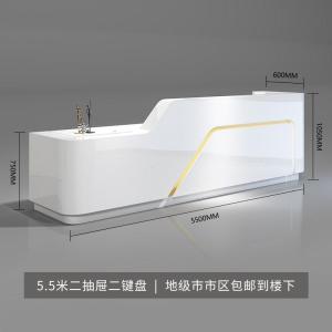 汐岩前台接待台烤漆 公司办公家具办公室咨询台简约现代大气创意定制