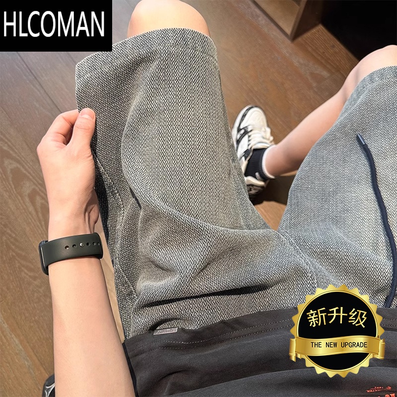 HLCOMAN星空纹牛仔短裤男夏季薄款潮牌宽松男生中裤2025新款男士五分裤子