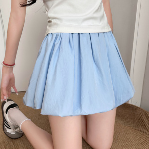 白色蓬蓬花苞半身裙女2026夏季新款设计感高腰显瘦a字芭蕾裤裙子
