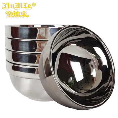 金迪乐不锈钢碗双层加厚隔热碗