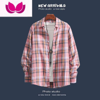 七斓格子衬衫男士韩版秋季港风百搭日系衬衣长袖ins秋季外套潮牌休闲