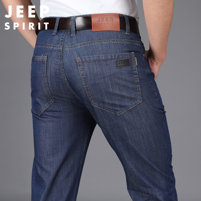 JEEP牛仔裤男大码宽松直筒夏季薄款商务休闲正品吉普休闲长裤子男如图JS201632(2尺5)