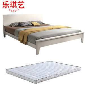 乐琪艺 单人床 木质(180cm)+10cm床垫 套